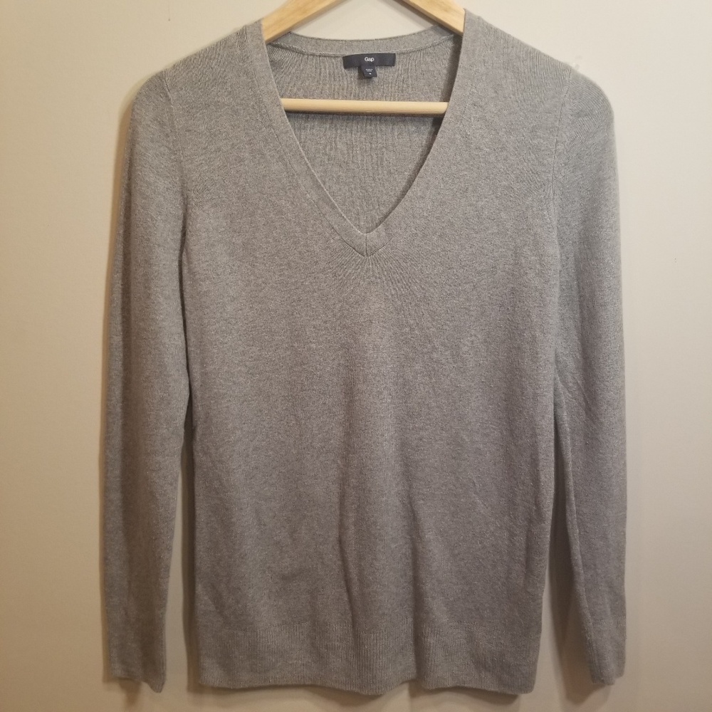 Gap Silk Blend Long Sleeve Sweater Size Small Gray